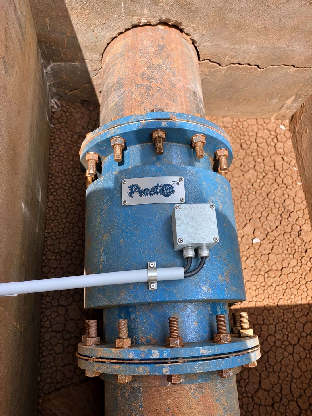 PREETAM DN350 electromagnetic flow meter installed for TWAD Board metering